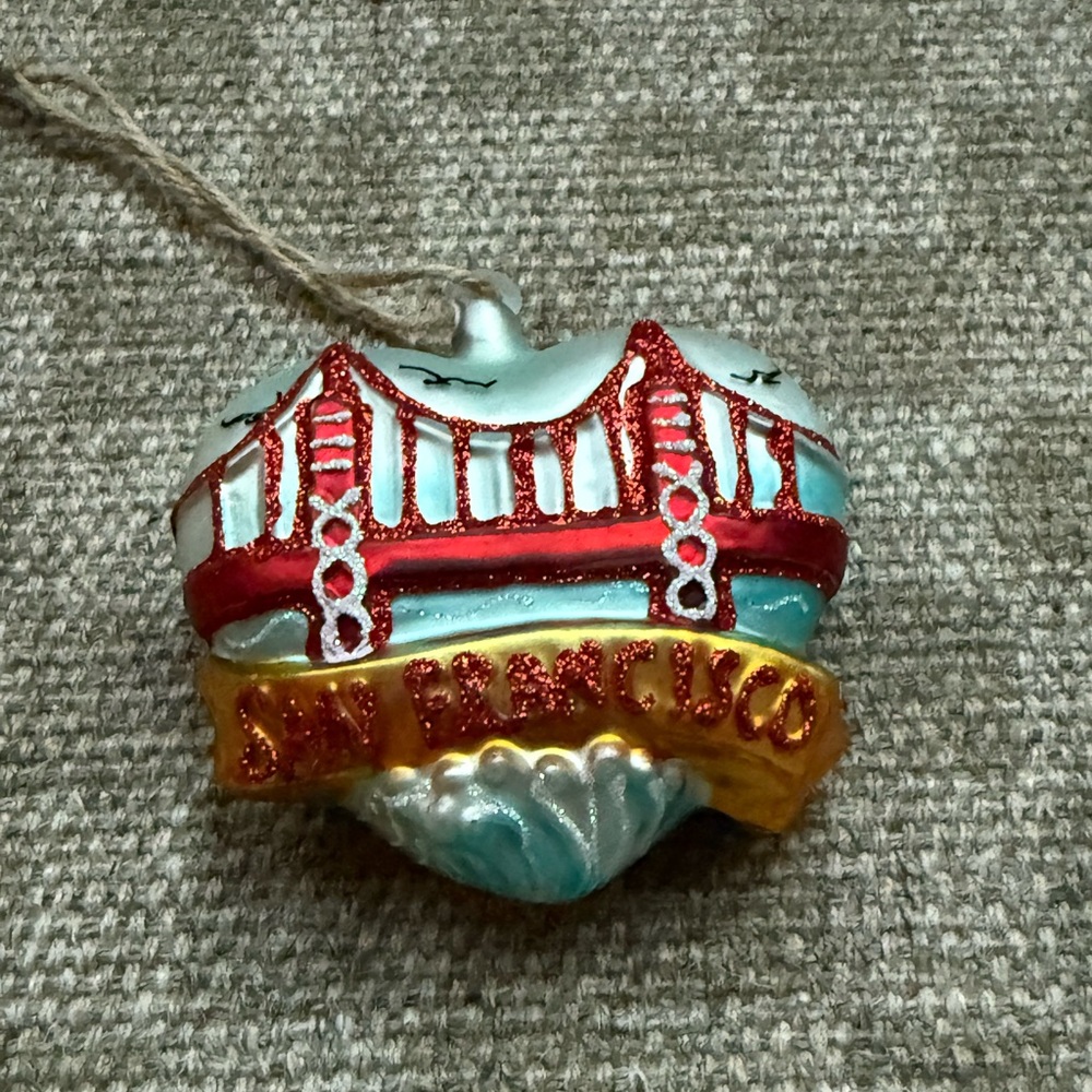 *RARE* San Francisco Glass Heart Ornament from Pottery Barn